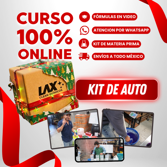 KIT AUTOMOTRIZ LAX CLEAN + CURSO ONLINE CON FÓRMULAS EN VIDEO + ATENCIÓN PERSONALIZADA 30 DÍAS