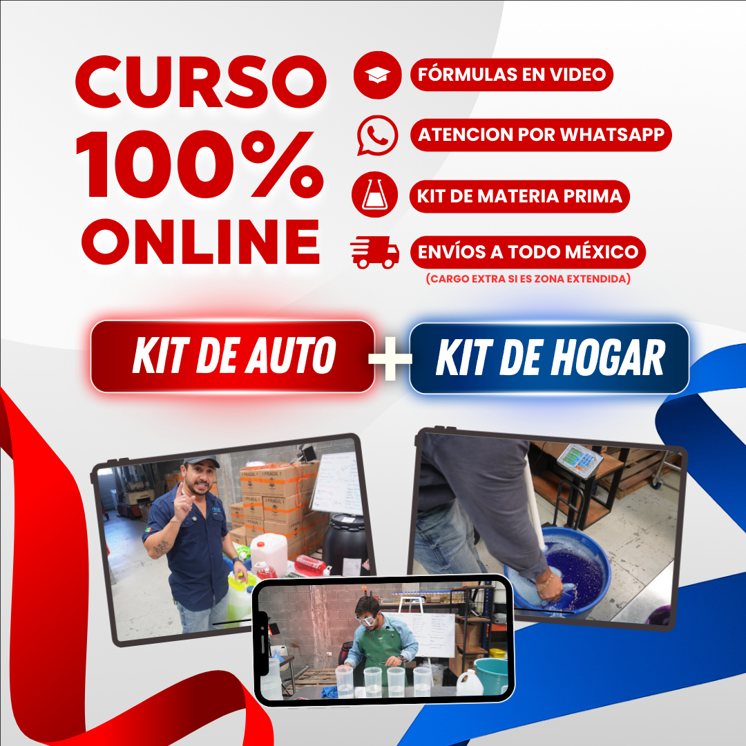 "GRAN KIT 2026" DE LAX CLEAN HOGAR Y AUTOMOTRIZ + 2 CURSOS ONLINE CON FÓRMULAS EN VIDEO CON ACTUALIZACIONES + ATENCIÓN PERSONALIZADA 45 DÍAS
