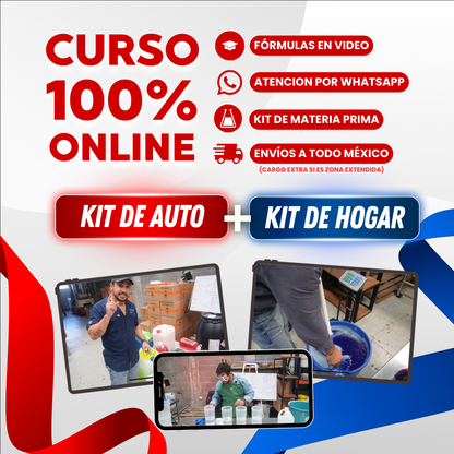 "GRAN KIT 2026" DE LAX CLEAN HOGAR Y AUTOMOTRIZ + 2 CURSOS ONLINE CON FÓRMULAS EN VIDEO CON ACTUALIZACIONES + ATENCIÓN PERSONALIZADA 45 DÍAS