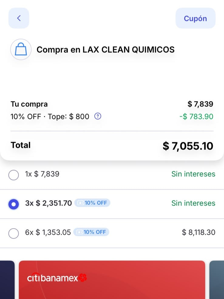 Paga a meses sin intereses