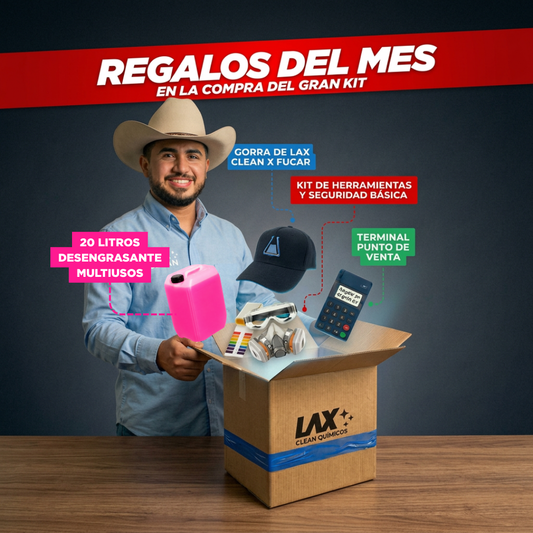 "GRAN KIT 2026" DE LAX CLEAN HOGAR Y AUTOMOTRIZ + 2 CURSOS ONLINE CON FÓRMULAS EN VIDEO CON ACTUALIZACIONES + ATENCIÓN PERSONALIZADA 45 DÍAS