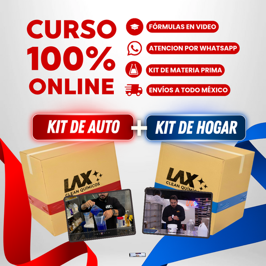 "EL BUEN KIT" DE LAX CLEAN HOGAR Y AUTOMOTRIZ + 2 CURSOS ONLINE CON FÓRMULAS EN VIDEO CON ACTUALIZACIONES + ATENCIÓN PERSONALIZADA 45 DÍAS
